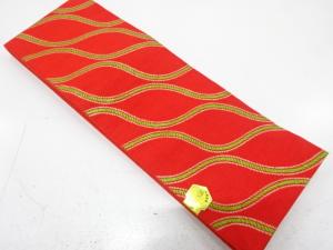 未使用品　斜め立涌模様織り出し　半幅帯